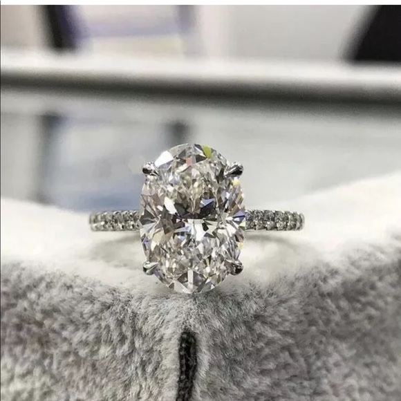 NEW 925 bridal oval engagement ring size 8 - Picture 2 of 5